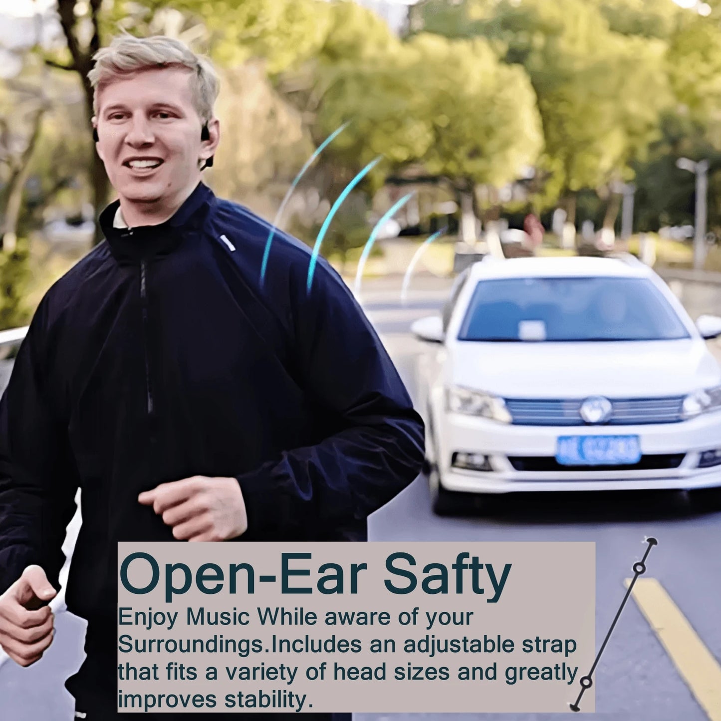 Słuchawki pływackie Tayogo Bone Conduction, Bluetooth 5.3, IP68 Wodoodporne słuchawki douszne MP3 z otwartą konstrukcją do pływania, pamięć 32 GB