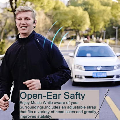 Słuchawki pływackie Tayogo Bone Conduction, Bluetooth 5.3, IP68 Wodoodporne słuchawki douszne MP3 z otwartą konstrukcją do pływania, pamięć 32 GB