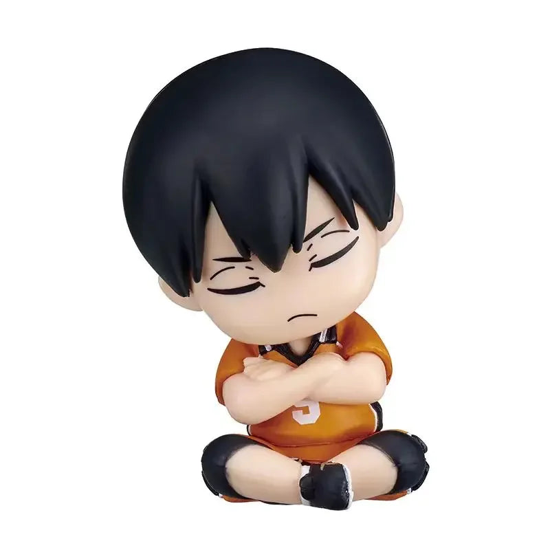 Japanese Genuine Gacha Scale Model Haikyuu Shoulder To Shoulder Sitting Figure Shoyo Hinata Tobio Kageyama Action Figure Toys