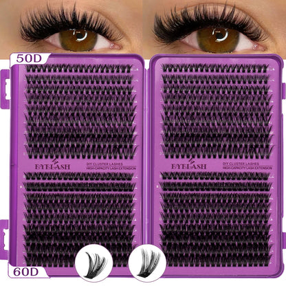 D Curl Individual Eyelash Clusters High Capacity Dense Eyelash Extension 8-16mm Suit for Different Makeup Beauty Long Lasting