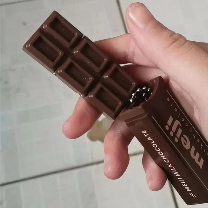 Fidget Toy Simulated Meiji Chocolate Bendy Snap-And-Play Stress Relief Jp Style Keychain Pendant Funny Gifts Creative Gadgets