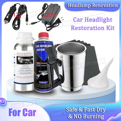 Car Headlight Chemical Polishing Kit Headlights Liquid Polymer Repair Fluid Scratch Remover Car Headlamp Liquid Restoration Kits