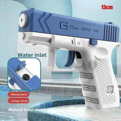 @Electric Water Gun Rechargeable Automatic & Manual Spray Gun Capacity Range Up to 32 FT Range for Adults & Kids
