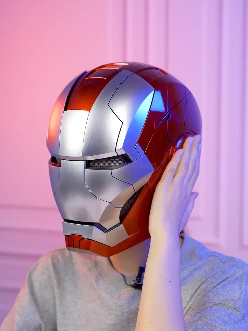New AutoKing 1/1 Mk5 Iron Man Helmet Cosplay Voice Control Eyes with Light Model Toys for Adult Electric Wearable Christmas Gift