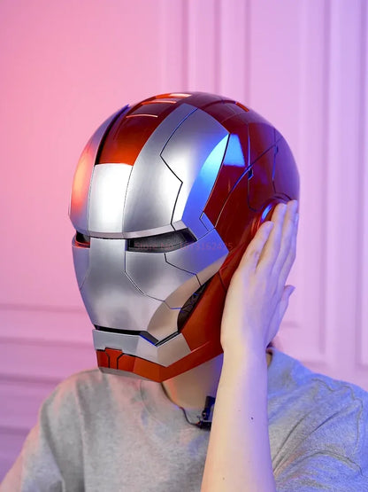 New AutoKing 1/1 Mk5 Iron Man Helmet Cosplay Voice Control Eyes with Light Model Toys for Adult Electric Wearable Christmas Gift