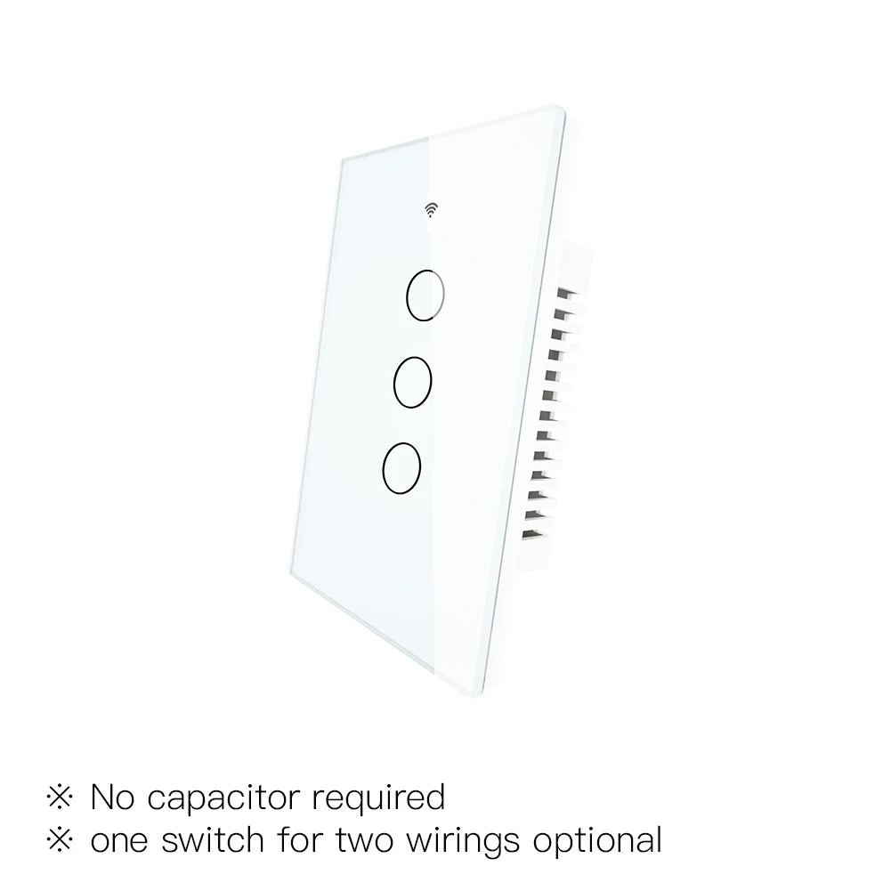 MOES ZigBee Touch Smart Light Switch With Neutral/No Neutral , US Wall Switch No Capacitor Smart Life/Tuya Works with Alexa