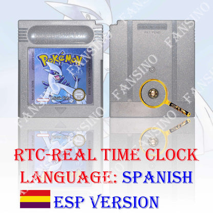 GB/GBC Real Time Clock Pokemon Crystal/Gold/Silver Version Video Game Cartridge with Battery USA/NOE/FRA/ESP/ITA Version