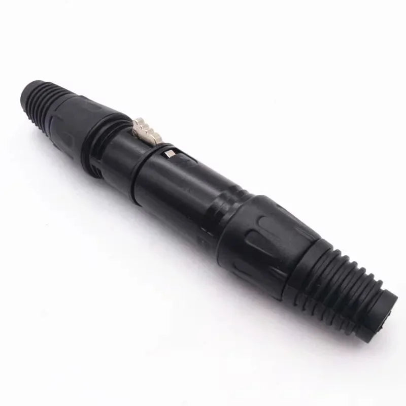 2PCS XLR 3Pin Male/Female Microphone Audio Cable Plug Connector Cannon MIC Cable Terminal Black Silver Microphone Plug