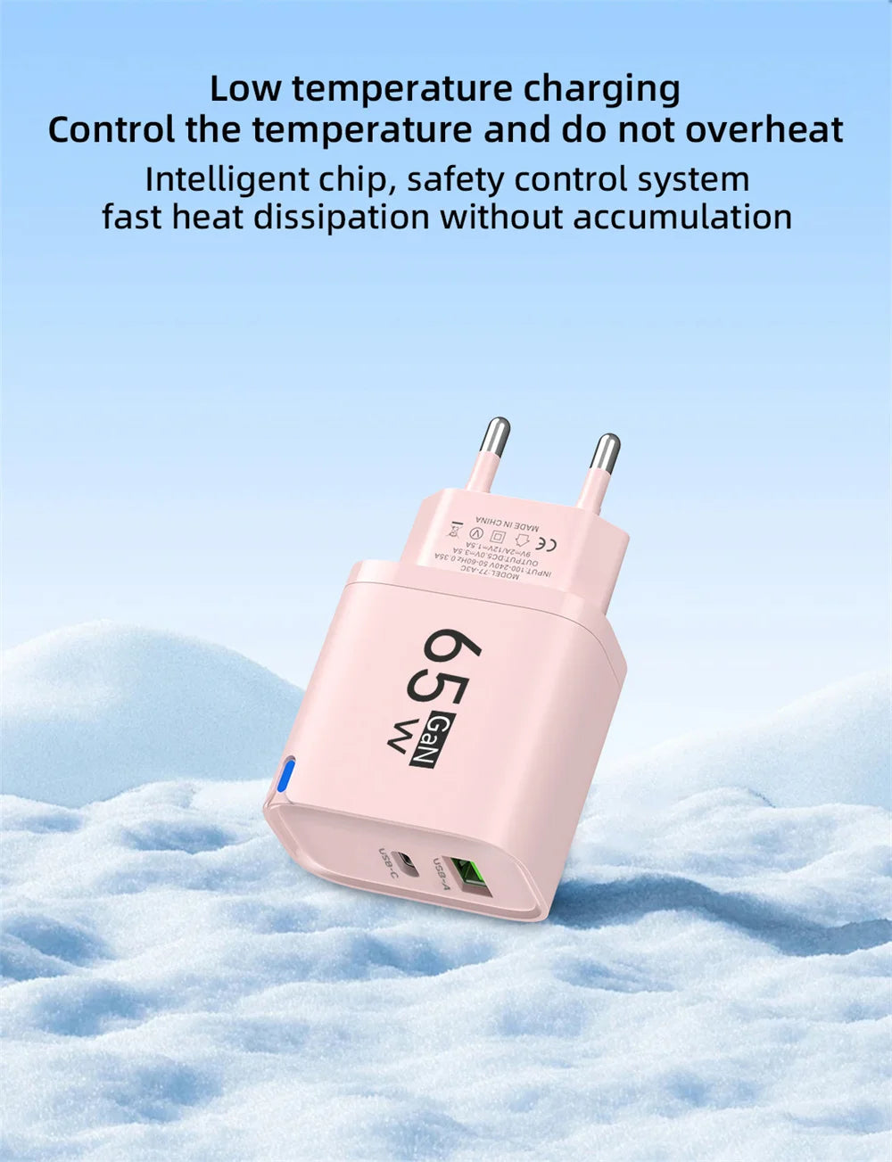 65W USB Fast Charging Charger Type C Quick Charger Portable Mobile Phone Plug EU/US/UK Wall Adapter For iPhone Samsung Xiaomi