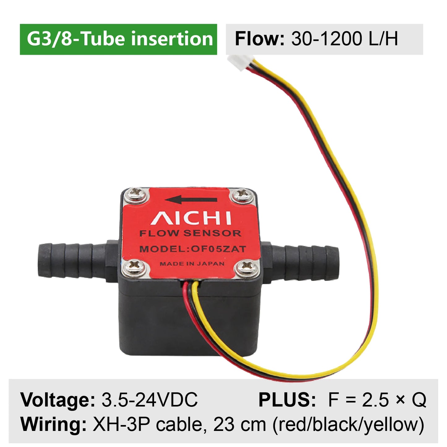 Liquid Flow Sensor G1/4 G1/2 G3/4 DC 3.5‑24V Pulse Gear Flow Meter 18‑3000L/H for Water Oil Milk Measurement