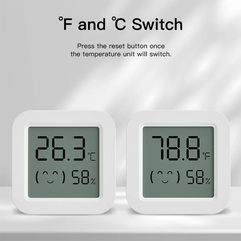 Tuya Zigbee Temperature Humidity Sensor Mini Screen Thermometer For Smart Home Automation Work with Google Home Alexa