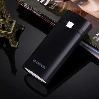 HAWEEL Phone Power Bank Box DIY 2x 18650 Battery 5600mAh Power Bank Shell Box with USB Output & Indicator, , Battery Not Include