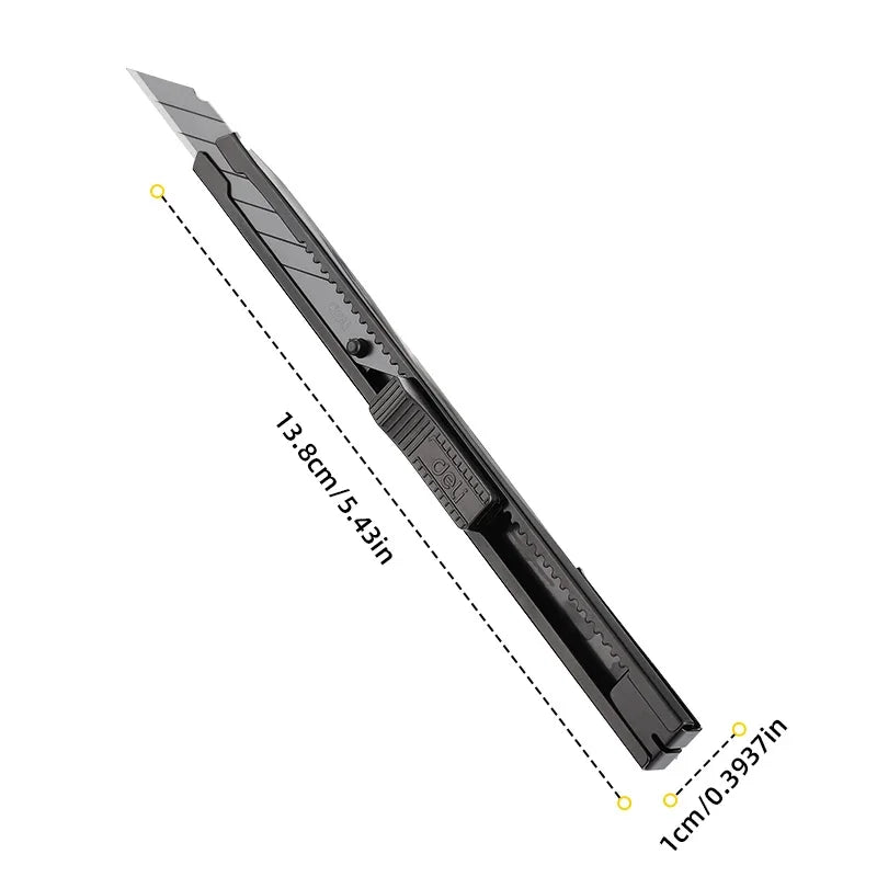 DELI 1/3/5/10Pcs Utility Knife Stainless Steel Paper Cut Box Cutter Tools Kit Retractable Anti-Slip Blades Unboxing Knife