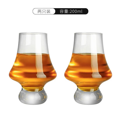 Crystal Whiskey Glass Handmade Tulip Design Big Belly Cognac Tasting Cup For Scotch Bourbon Barware Home Bar Gift Set