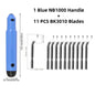 Metal Deburring Tool Kit Burr Remover Hand Tool Anti-Slip Handle with 10pcs Sharp Deburring Blades for Copper Wood Plastic