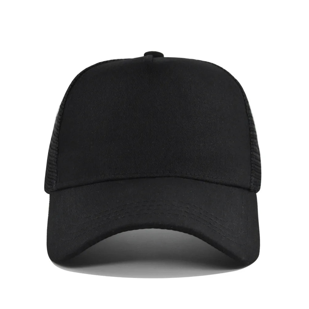Customized Printed Logo Five Piece Baseball Caps Solid Color Mesh Breathable Sun Shading And Sun Protection Duck Tongue Hats