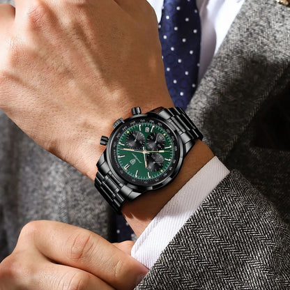 POEDAGAR Luxury Fashion Men Wristwatch Waterproof Luminous Chronograph Date Man Watch Stainless Steel Sport Quartz Men's Watches