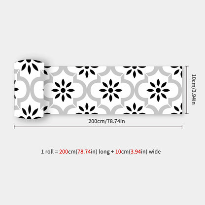 10x200cm Baseboard Sticker Moroccan Mosaic Tile Style Wall Border Sticker DIY Kitchen Bathroom Decoration Waistline Wall Sticker