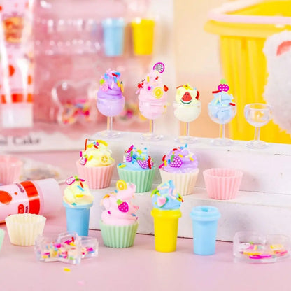 10pcs/Set Simulation Cream Children Ice Cream Dessert Making Cake Model Handmade DIY Set Leisure Entertainment Small Toys