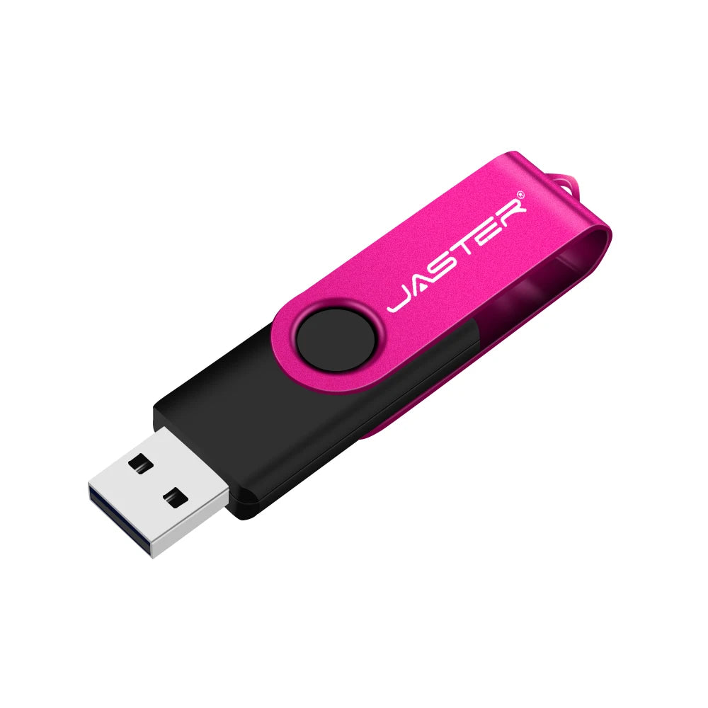 JASTER Obrotowy Pendrive USB 128GB Prezent Biznesowy Pamięć Flash 64GB Metalowy Pendrive 32GB Rzeczywista Pojemność Pendrive USB 16GB 8GB 4GB