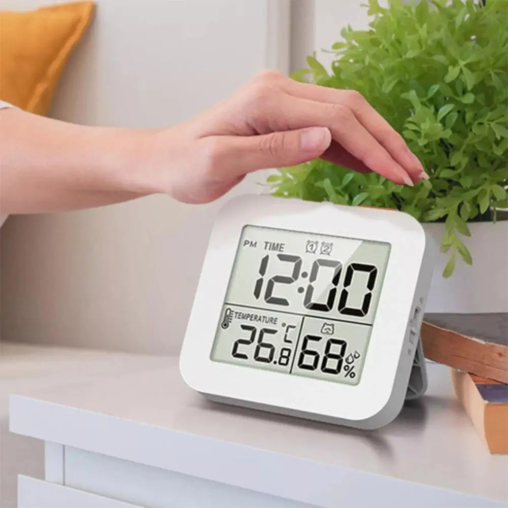 LCD Digital Alarm Clock Waterproof Bathroom Shower Timer For Cooking Shower Timer Temperature Humidity Display Hanger
