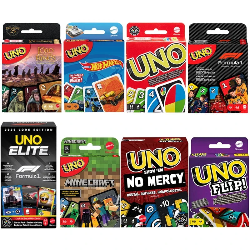 UNO Flip Playing Cards Games, Super Mario, Minecraft, Lord of the Ring, Hot Wheels, No Mercy, Social Board Table Party Games, Ki
