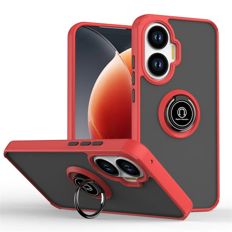 Funda For Xiaomi Poco F7 5G Case Shockproof Matte Hard PC Armor Case For Pocof7 Poko Little F7 F 7 7F Magnetic Holder Ring Cover