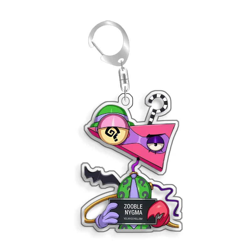 For The Amazing Digital Circus Ragatha Pomni Gangle Caine  Acrylic Selfmade Cute Cartoon Anime Keychain Pendant Toy Gifts 5cm