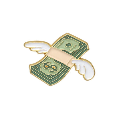 Creative US Dollar Money Enamel Pins Collection Cartoon Banknote Get Rich Brooch Backpack Lapel Metal Badge Fun Jewelry for Gift