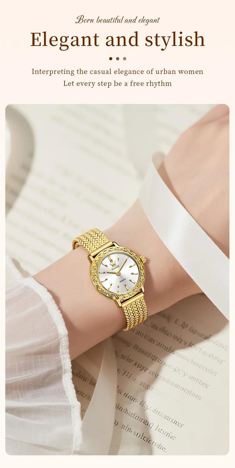 OLEVS 5643 Watches for Women Top Brand Ladies Dress Quartz Watch Steel Mesh Strap Waterproof Fashion Original Women's Wristwatch