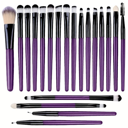 20Pcs Makeup Brush Set Eyeshadow Eyeliner Brushes Foundation Concealers Powder Blush Blending Beauty Tool with Makeup Sponge Kit
