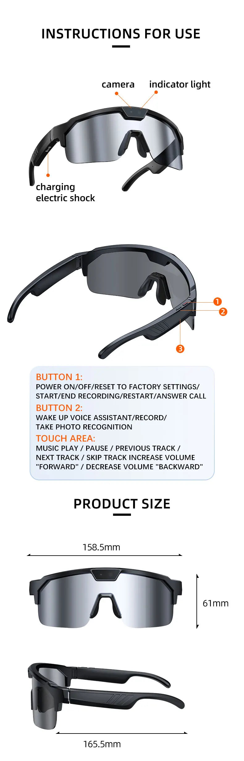 2026New AI Smart Glasses ChatGPT 1200P Camera 30MP Anti-shake Cycling Video&Photo Sport Sunglasses DualMic 4GB Windproof Goggles