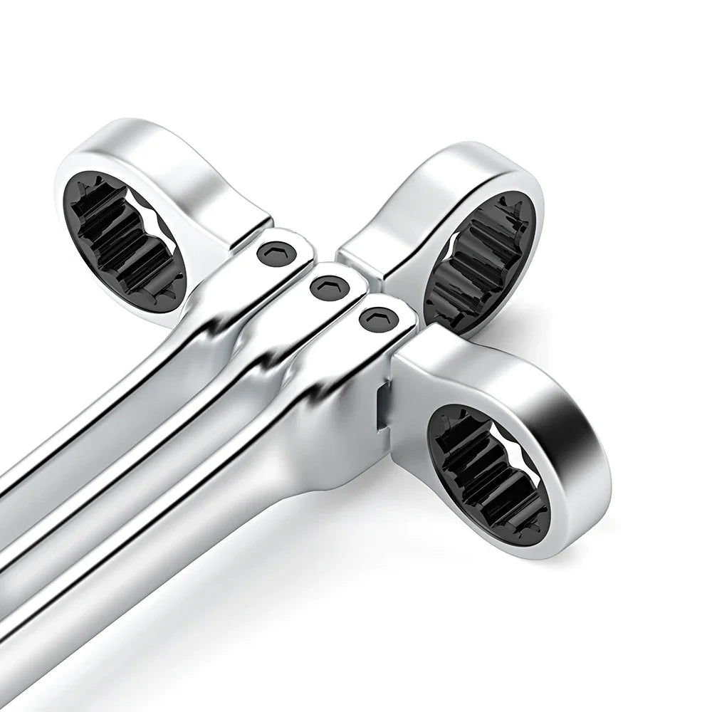 Flex-head Ratcheting Wrench Set,1Pcs Metric 6-24mm Chrome Vanadium Steel Universal Spanners for Car Repair Hand Tools
