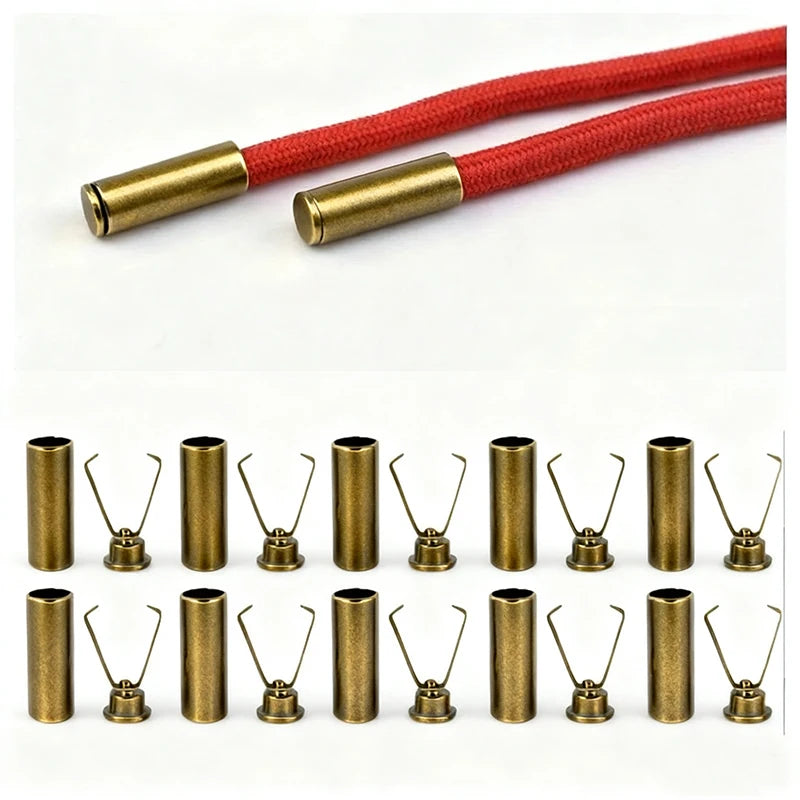 10pcs Heavy Duty Cord Locks Adjustable Metal Clips Secure Fastening for Shoelaces Bags Hoodies DIY Crafts Organizing Cables