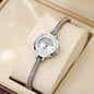 Women's round dial Arabic numeral small dial steel belt chain quartz watch