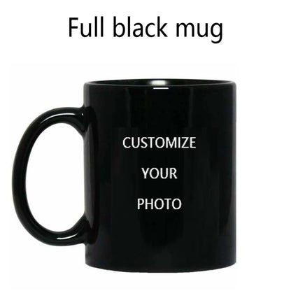 Customize Photo Black Coffee Mug - Personalized Dog Cat Familay Lover Photos Cup Tea Cup with Names Mothers' Day Surprised Gift