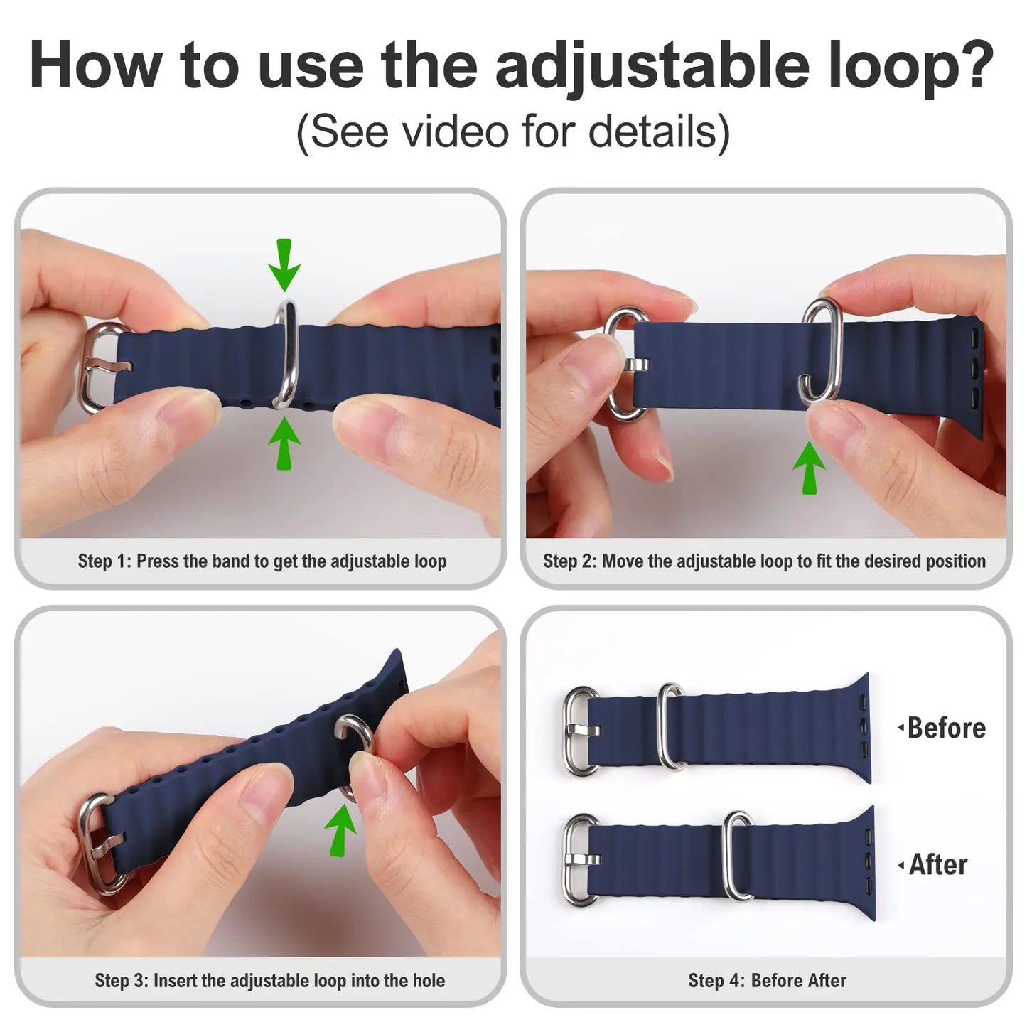 Ocean Strap for apple watch Band 44mm 40mm 45mm 41mm 49mm 46mm silicone correas bracelet iWatch series 7 5 6 3 se 8 Ultra 2 9 10