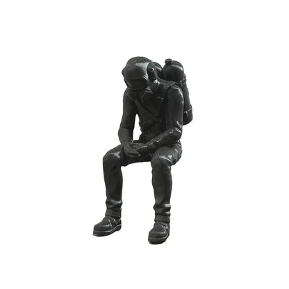 Nautical Deep Sea Diver Figurine Seated Scuba 3D Printed Diver Home Desk Statue Handicraft Ornament Ocean Theme Home Decor Gifts