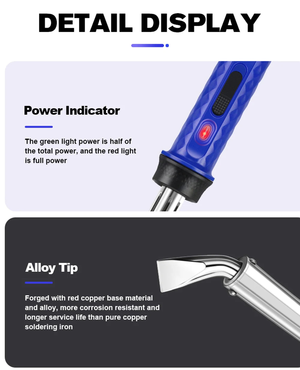 Intelligent High-Power Electric Soldering Iron 80W/300W Fast Heating  Alloy Solder Electric Soldering Iron
