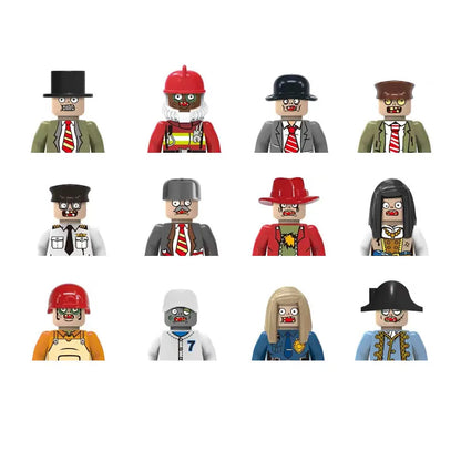City character building block figure set, little block people, block accessories, engineer, doctor, firefighter, kids' toy