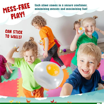 Funky Egg Squishy Ball - Clear Stress Relief Toy for Kids & Adults Anxiety Reducer, Squeeze Splat Sensory Fidget Toys