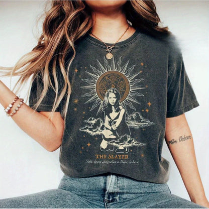 Buffy Killer Women's T-shirt, Vampire Killer Buffy Shirt Four Seasons Pure Cotton Unisex Casual and Fashionable T-shirt