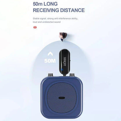 Wireless Headset Microphone Kit 2.4G with Transmitter And Receiver for Voice Amplifier Speaker Suitable for Teaching Stage Guide