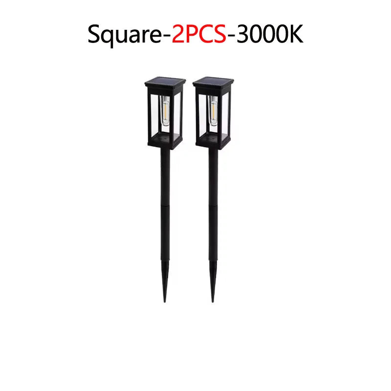2/4/6Pcs Retro Solar Pathway Warm Lights Outdoor Waterproof Garden Incandescent Bulb for Walkway Yard Backyard Landscape Decor