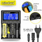 Ładowarka sieciowa LiitoKala Lii-PD4/PD2 LCD, szybkie ładowanie, 4/2 gniazda na akumulatory 21700/18650/AA/AAA, wielokrotne zabezpieczenia, automatyczne wykrywanie