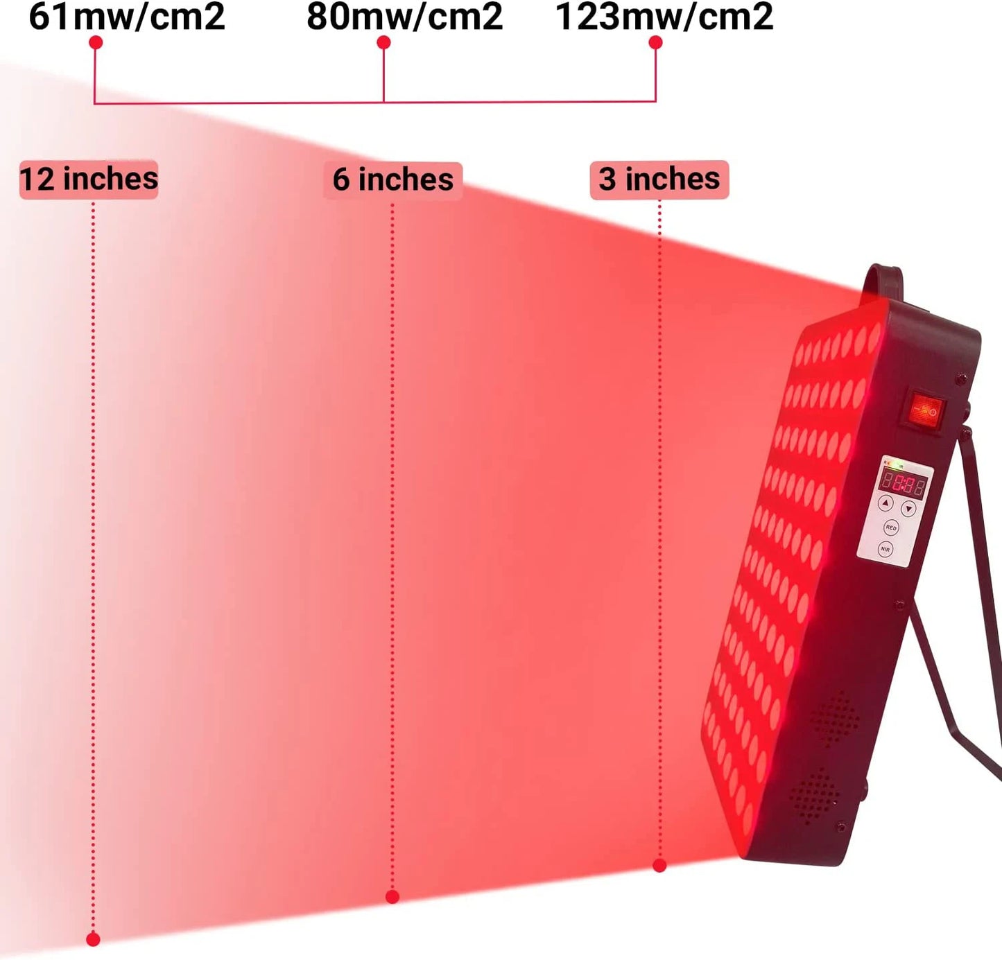 660&850nm Near Infrared and Red Light Therapy Home Use Device High Power LED Light Therapy Lamp for Anti-Aging, Relieve muscle