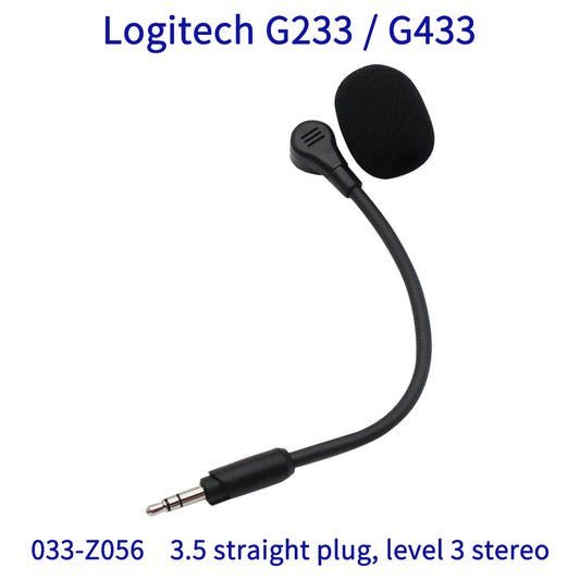 Replacement Game Mic Boom for Logitech G433 G233 GPro GPROX Gaming Headset Mic 3.5mm 3-pole Stereo Microphone
