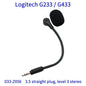 Replacement Game Mic Boom for Logitech G433 G233 GPro GPROX Gaming Headset Mic 3.5mm 3-pole Stereo Microphone