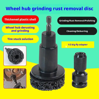 Wheel Hub Cleaning Kit Inner Rim Cleaner Tool Brake Hub Cleaning Kit Fits Power Drill 1/2" Impact Driven Wrenches Rust Removal