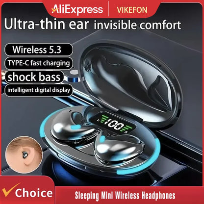 Sleeping Earbuds Wireless Mini Headphones For Work TWS Bluetooth Earphone Stereo Hidden Headsets with Mic HD Call Waterproof